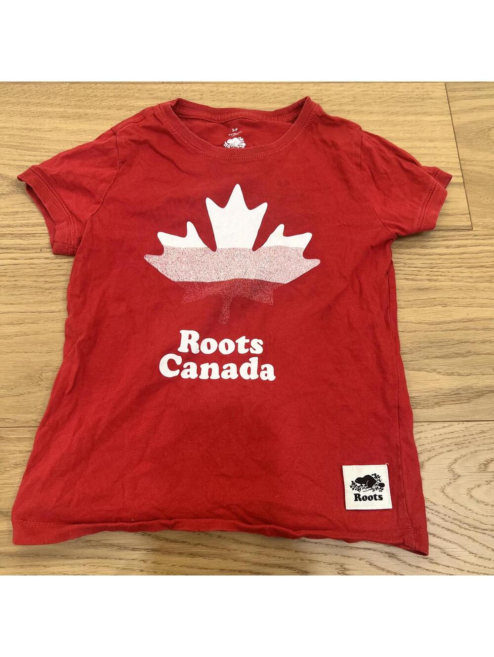 Roots Canada Kids T-Shirt Red Maple Leaf Youth Small (5–6)